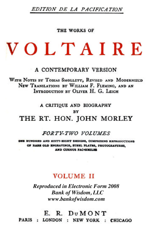 (image for) The Works Of Voltaire - Set 1 - Vol. 2 - Vol. 4